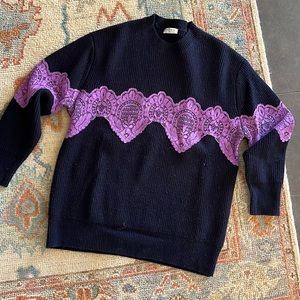 Sandro Lace Insert Sweater